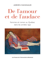 De L'AMOUR ET DE L'AUDACE: Femmes et romans au Québec dans les années 1930