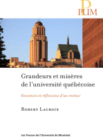 Grandeurs et misères de l'université québécoise: Souvenirs et réflexions d'un recteur