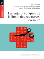 Les ENJEUX ETHIQUES DE LA LIMITE DES RESSOURCES EN SANTE