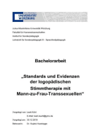 Standards und Evidenzen der logopädischen Stimmtherapie mit Mann-zu-Frau-Transsexuellen