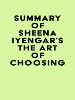 Summary of Sheena Iyengar's The Art of Choosing