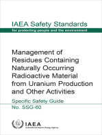 Management of Residues Containing Naturally Occurring Radioactive Material from Uranium Production and Other Activities: Specific Safety Guide