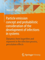 Particle emission concept and probabilistic consideration of the development of infections in systems: Dynamics from logarithm and exponent in the infection process, percolation effects