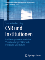 CSR und Institutionen: Etablierung unternehmerischer Verantwortung in Wirtschaft, Politik und Gesellschaft