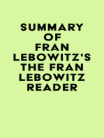 Summary of Fran Lebowitz's The Fran Lebowitz Reader