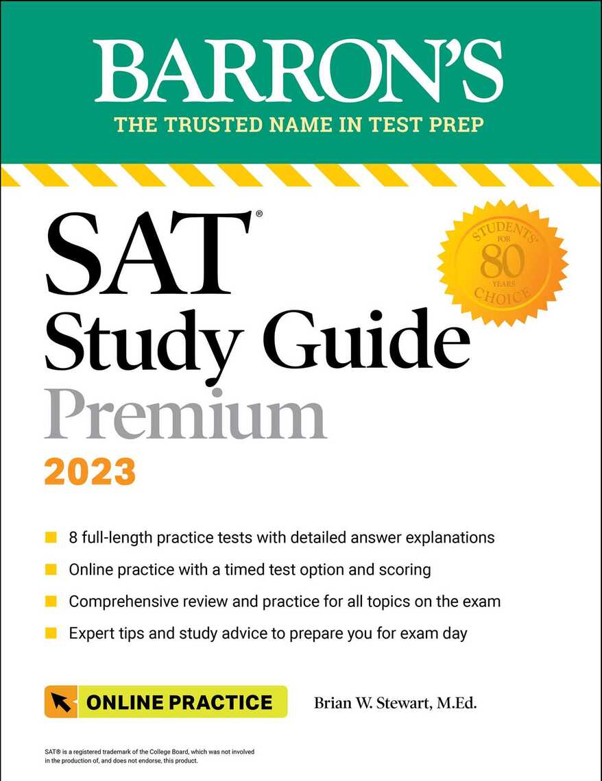 SAT Study Guide Premium, 2023: Comprehensive Review with 8 Practice Tests +  an Online Timed Test Option by Brian W. Stewart - Ebook | Scribd