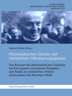 Philosophischer Glaube und christlicher Offenbarungsglaube: Das Konzept des philosophischen Glaubens bei Karl Jaspers und dessen Rezeption und Replik im christlichen Denken insbesondere bei Bernhard Welte