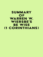 Summary of Warren W. Wiersbe's Be Wise (1 Corinthians)