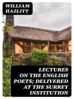 Lectures on the English Poets; Delivered at the Surrey Institution