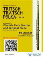 Bb Clarinet instead bass flute part of "Tritsch-Tratsch-Polka" Flute Quartet sheet music