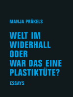 Welt im Widerhall oder war das eine Plastiktüte?: Essays