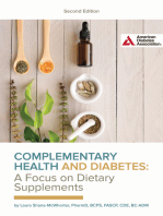 Complementary Health and Diabetes—A Focus on Dietary Supplements: A Focus on Dietary Supplements