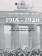 1918 - 1920: Die Umsturzzeiten in der frühen Weimarer Republik