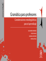 Gramática para profesores: Consideraciones metalingüísticas para el aprendizaje