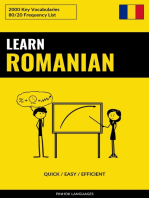 Learn Romanian - Quick / Easy / Efficient: 2000 Key Vocabularies