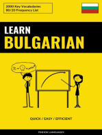 Learn Bulgarian - Quick / Easy / Efficient: 2000 Key Vocabularies