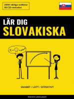 Lär dig Slovakiska - Snabbt / Lätt / Effektivt: 2000 viktiga ordlistor