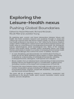 Exploring the Leisure - Health Nexus: Pushing Global Boundaries