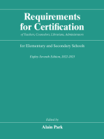 Requirements for Certification of Teachers, Counselors, Librarians, Administrators for Elementary and Secondary Schools, Eighty-Seventh Edition, 2022-2023