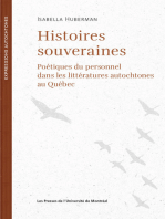 Histoires souveraines: Poétiques du personnel dans les littératures autochtones au Québec