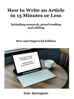 How to Write an Article in 15 Minutes or Less: Including research, proofreading and editing