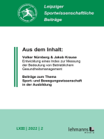 Leipziger Sportwissenschaftliche Beiträge: Jahrgang 63 (2022) Heft 2
