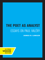 The Poet as Analyst: Essays on Paul Valery
