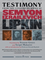 Testimony from the Literary Memoirs of Semyon Izrailevich Lipkin