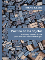 Poética de los objetos: Analizar y escribir ficción  (una relectura de la narratología)