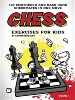 100 Smothered and Back Rank Checkmates in One Move: Chess Exercises for Kids