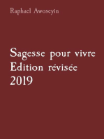 Sagesse pour vivre Edition révisée 2019