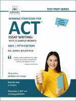 Winning Strategies For ACT Essay Writing: With 15 Sample Prompts: Test Prep Series