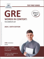 GRE Words In Context: The Complete List: Test Prep Series