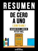 Resumen: De Cero A Uno (Zero To One): Basado En El Libro De Peter Thiel