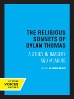 The Religious Sonnets of Dylan Thomas: A Study in Imagery and Meaning