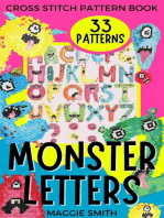 Monster Letters Cross Stitch Pattern Book