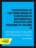 Proceedings of the Third Berkeley Symposium on Mathematical Statistics and Probability, Volume IV: Contributions to Biology and Problems of Health