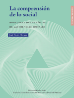 La comprensión de lo social: Horizontes hermenéutico de las ciencias sociales