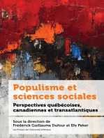 Populisme et sciences sociales: Perspectives québécoises, canadiennes et transatlantiques