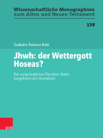 Jhwh: der Wettergott Hoseas?: Der "ursprüngliche" Charakter Jhwhs ausgehend vom Hoseabuch