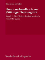 Benutzerhandbuch zur Göttinger Septuaginta: Band 2: Die Edition des Buches Ruth von Udo Quast