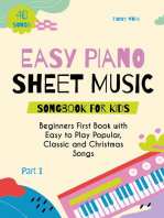 Easy Piano Sheet Music Songbook for Kids: Beginners First Book with Easy to Play Popular, Classic and Christmas Songs 40 Songs Part 1