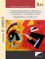 Responsabilidad ex recepto y la distinción entre obligaciones "de medios" y "de resultados"