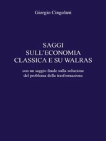 Saggi Sull’ Economia Classica E Su Walras