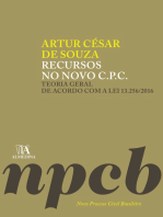 Recursos no Novo C.P.C.: Teoria Geral De Acordo Com a Lei 13.256/2016