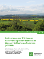 Instrumente zur Förderung naturverträglicher dezentraler Wasserrückhaltemaßnahmen (NWRM): Naturschutz und Biologische Vielfalt Heft 176