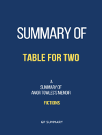 Summary of Table for Two by Amor Towles