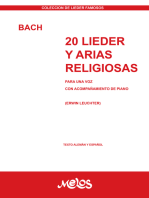 20 lieder y arias religiosas Bach: Para una voz con acompañamiento de piano