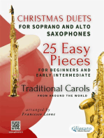Christmas Duets for Soprano and Alto Saxophones - 25 Easy Pieces for Beginners and Early Intermediate: Traditional Carols from Around the World