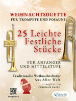 Weihnachtsduette für Trompete und Posaune - 25 Leichte Festliche Stücke für Anfänger und Mittelstufe